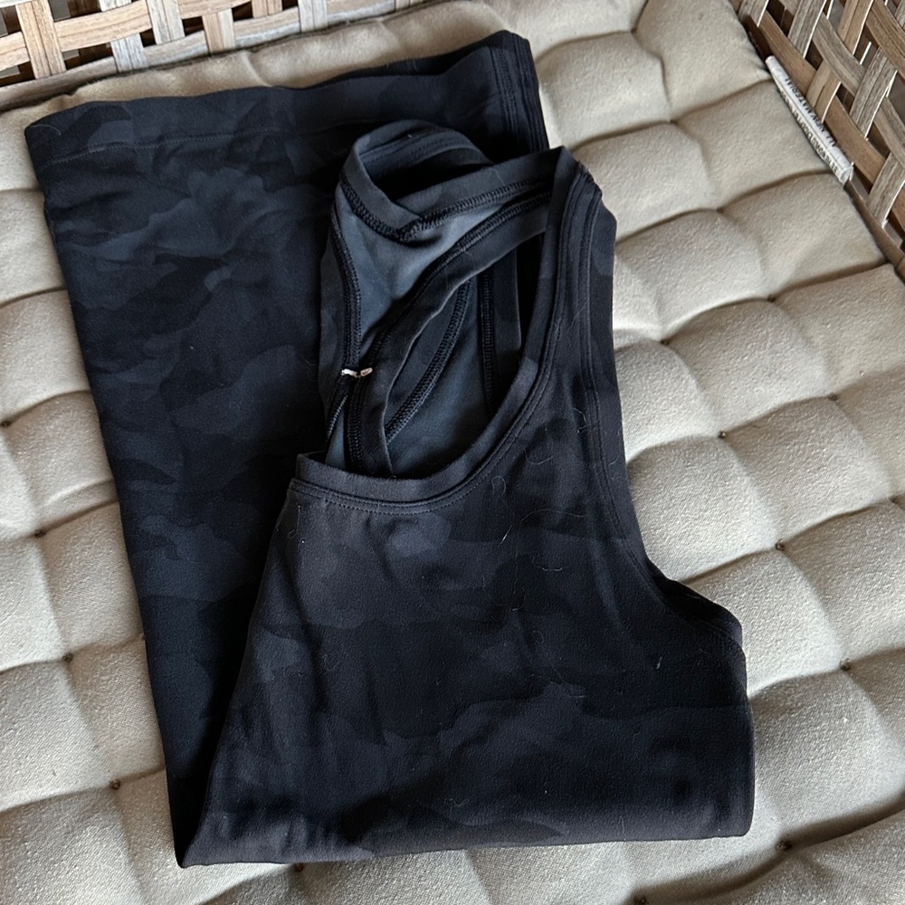 lululemon athletica Black Camouflage Tank Top
